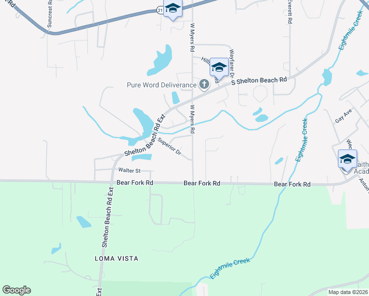 map of restaurants, bars, coffee shops, grocery stores, and more near 2 Huron Court in Prichard