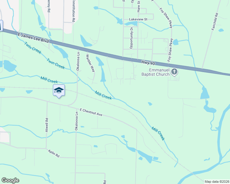 map of restaurants, bars, coffee shops, grocery stores, and more near 3062 Highland Avenue in Crestview