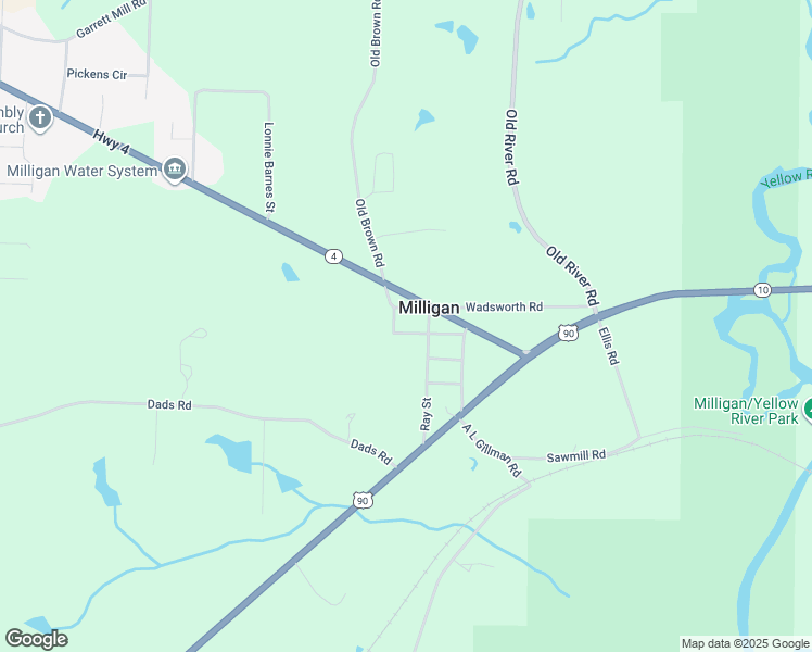 map of restaurants, bars, coffee shops, grocery stores, and more near 1818 Milligan Avenue in Baker