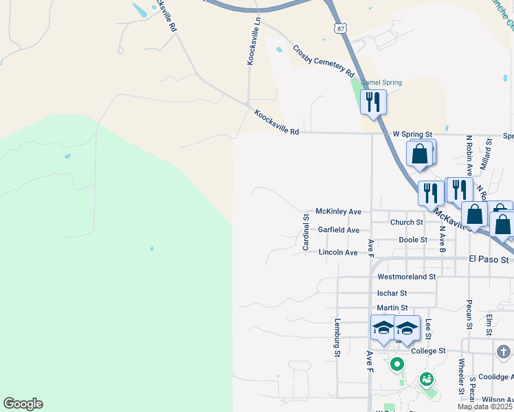 map of restaurants, bars, coffee shops, grocery stores, and more near 1705 McKinley Avenue in Mason