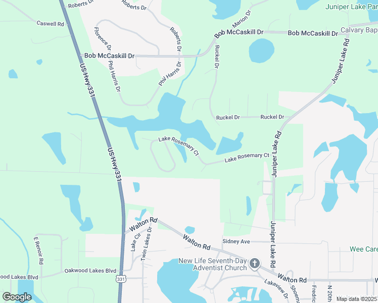 map of restaurants, bars, coffee shops, grocery stores, and more near 461 Lake Rosemary Court in DeFuniak Springs
