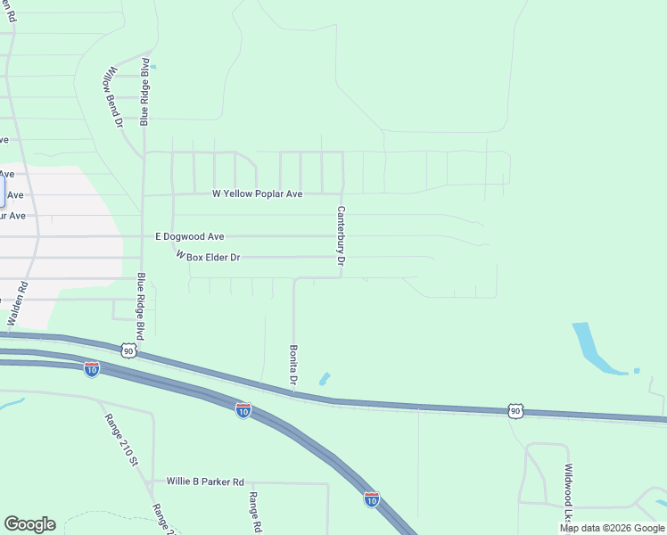 map of restaurants, bars, coffee shops, grocery stores, and more near Bonita Drive in DeFuniak Springs