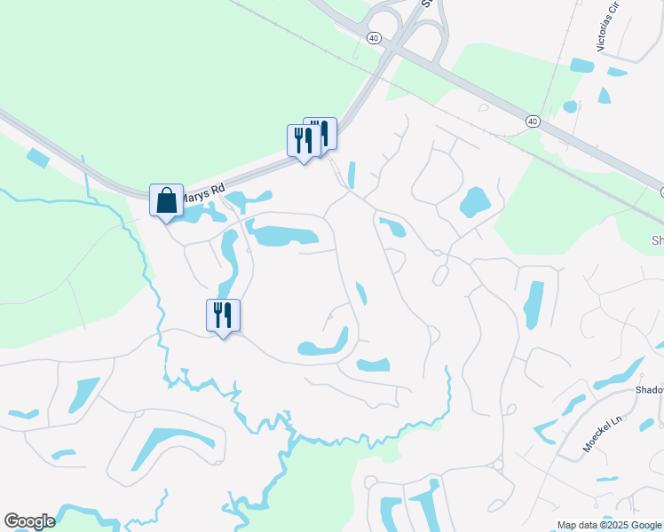 map of restaurants, bars, coffee shops, grocery stores, and more near 530 Cardinal Circle East in St. Marys