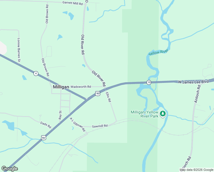 map of restaurants, bars, coffee shops, grocery stores, and more near 1921 West James Lee Boulevard in Baker