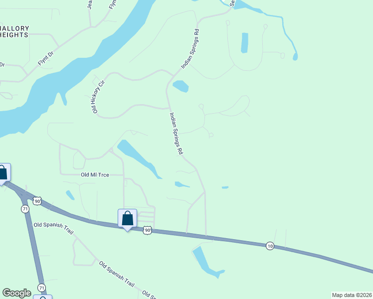 map of restaurants, bars, coffee shops, grocery stores, and more near 2554 Indian Springs Road in Marianna