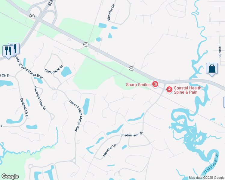 map of restaurants, bars, coffee shops, grocery stores, and more near 209 Tuscarora Court in St. Marys