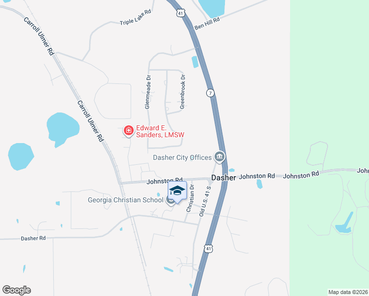 map of restaurants, bars, coffee shops, grocery stores, and more near 3745 Fernbank Road in Valdosta