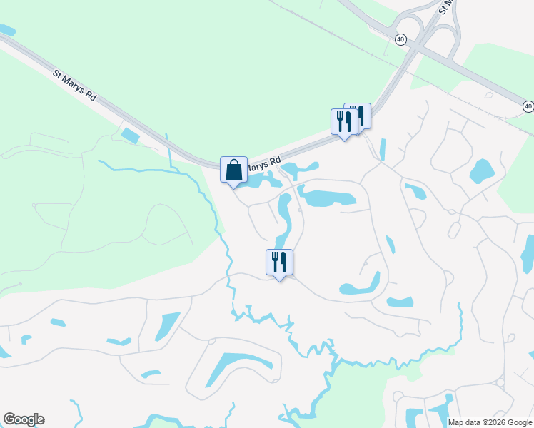 map of restaurants, bars, coffee shops, grocery stores, and more near 405 Morning Glory Road in St. Marys