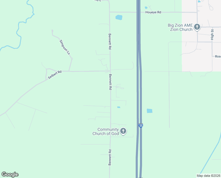 map of restaurants, bars, coffee shops, grocery stores, and more near 61584 Bennett Road in Amite City