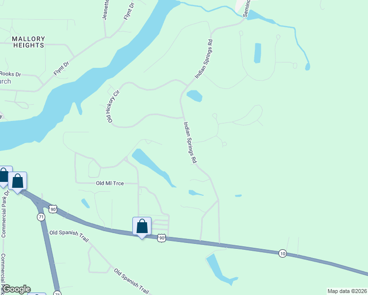 map of restaurants, bars, coffee shops, grocery stores, and more near 2554-2586 Indian Springs Road in Marianna