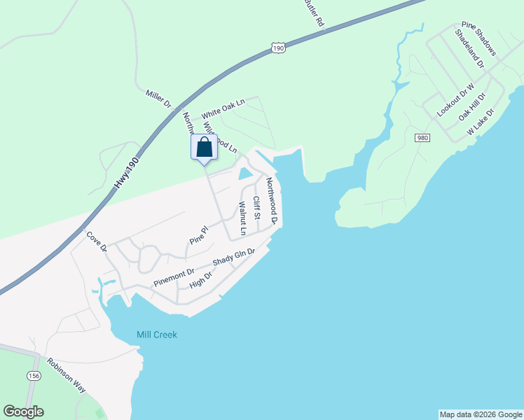 map of restaurants, bars, coffee shops, grocery stores, and more near 730 Northwood Drive in Point Blank