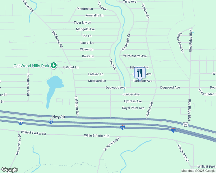 map of restaurants, bars, coffee shops, grocery stores, and more near 226 Dogwood Avenue in DeFuniak Springs