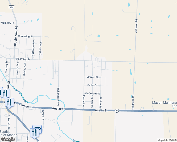 map of restaurants, bars, coffee shops, grocery stores, and more near 1120-1198 Morrow Street in Mason