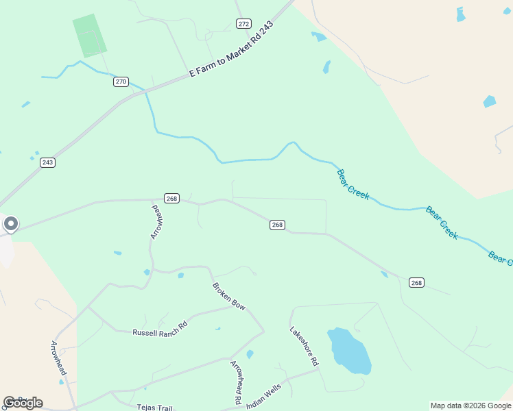 map of restaurants, bars, coffee shops, grocery stores, and more near 1110 County Road 268 in Bertram