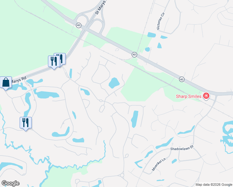 map of restaurants, bars, coffee shops, grocery stores, and more near 108 Nutgall Drive in St. Marys