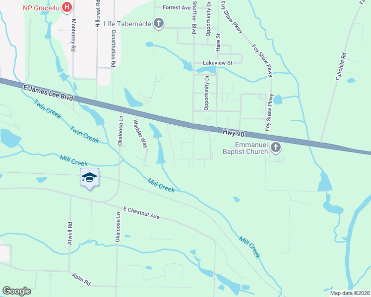 map of restaurants, bars, coffee shops, grocery stores, and more near 3171 Tate Lane in Crestview