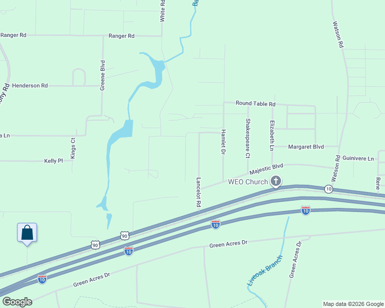 map of restaurants, bars, coffee shops, grocery stores, and more near 319 Lancelot Road in DeFuniak Springs