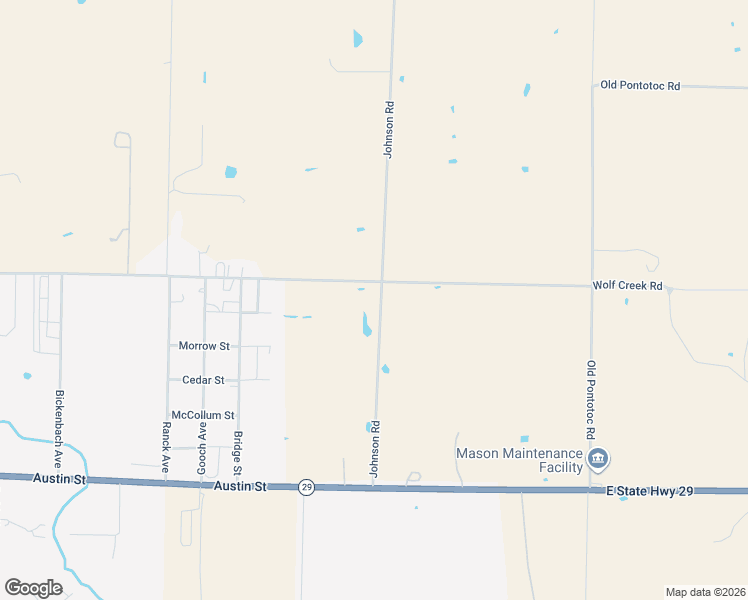 map of restaurants, bars, coffee shops, grocery stores, and more near Johnson Road in Mason