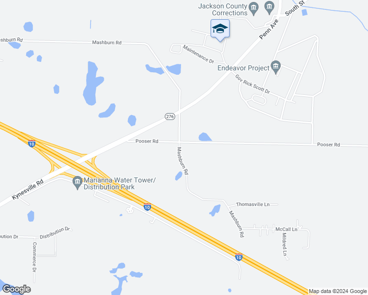 map of restaurants, bars, coffee shops, grocery stores, and more near 2638 Mashburn Road in Marianna