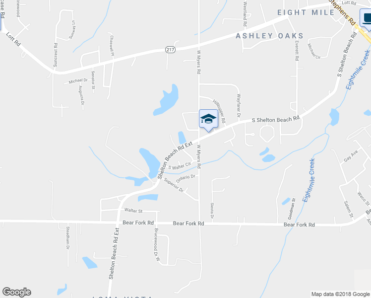 map of restaurants, bars, coffee shops, grocery stores, and more near 4440 East Walter Circle in Prichard