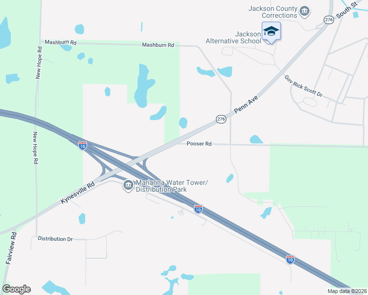 map of restaurants, bars, coffee shops, grocery stores, and more near 3945 Kynesville Road in Marianna