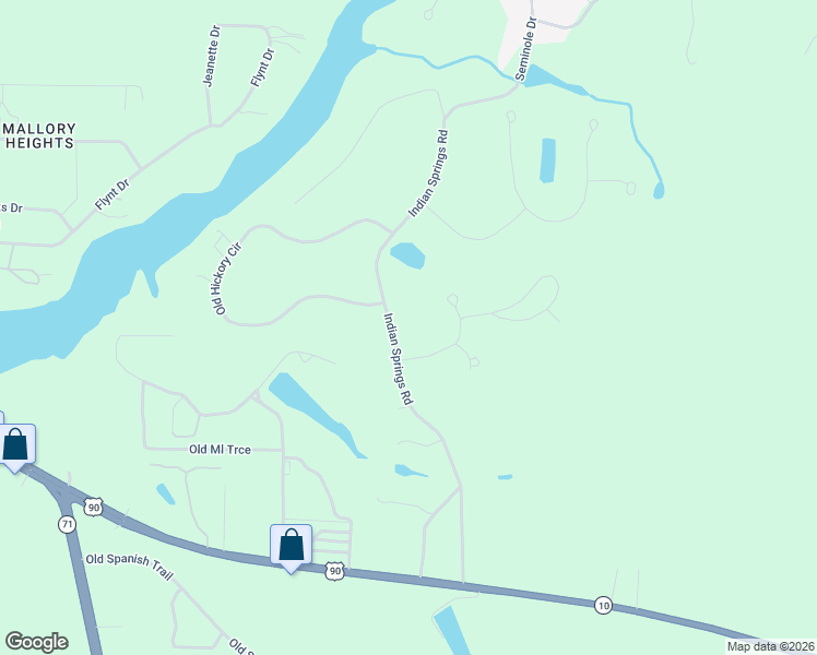 map of restaurants, bars, coffee shops, grocery stores, and more near 2618 Indian Springs Road in Marianna