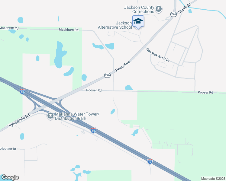 map of restaurants, bars, coffee shops, grocery stores, and more near 2580 Mashburn Road in Marianna