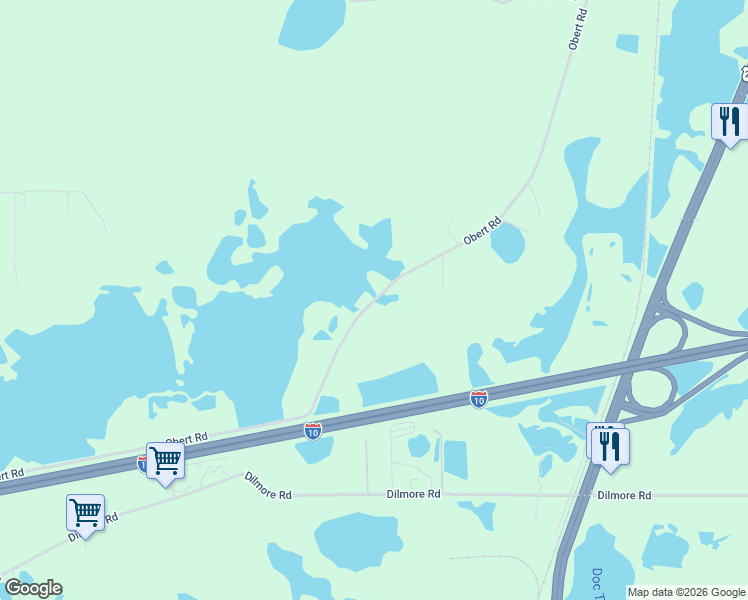 map of restaurants, bars, coffee shops, grocery stores, and more near Obert Road in Cottondale