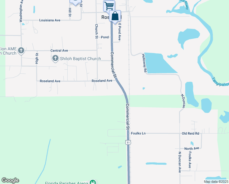 map of restaurants, bars, coffee shops, grocery stores, and more near 62159 Commercial Street in Roseland