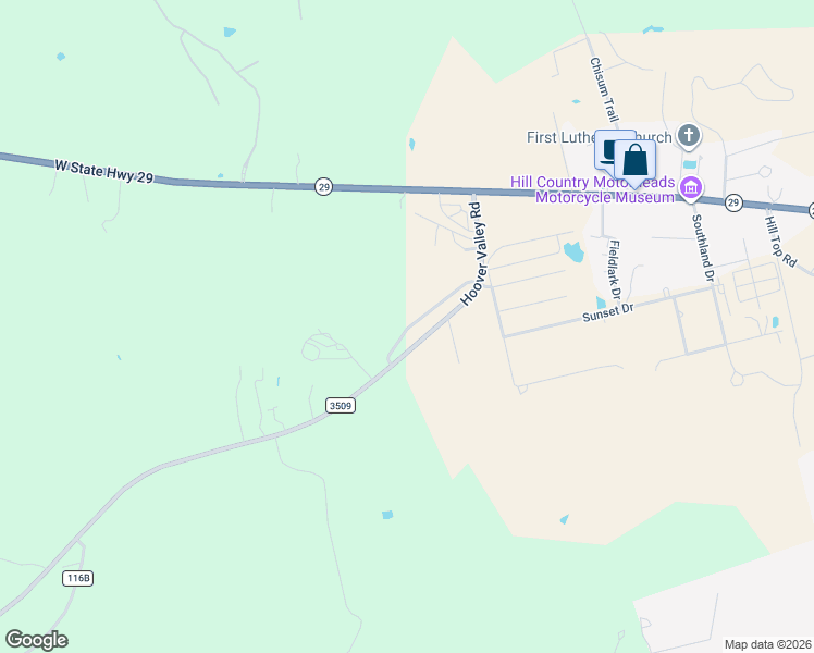 map of restaurants, bars, coffee shops, grocery stores, and more near 544 County Road 116 A in Burnet