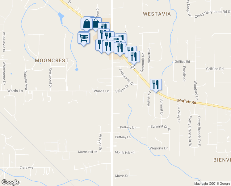 map of restaurants, bars, coffee shops, grocery stores, and more near 3146 Schillinger Road North in Semmes
