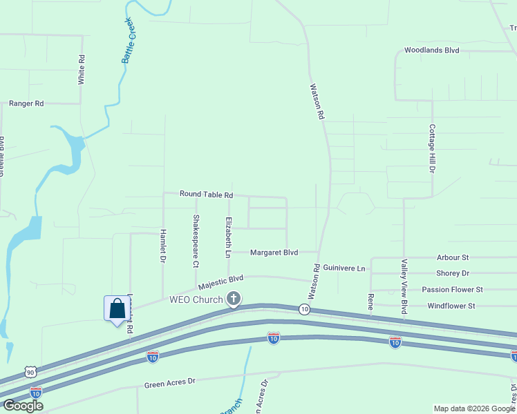 map of restaurants, bars, coffee shops, grocery stores, and more near 340 Round Table Road in DeFuniak Springs