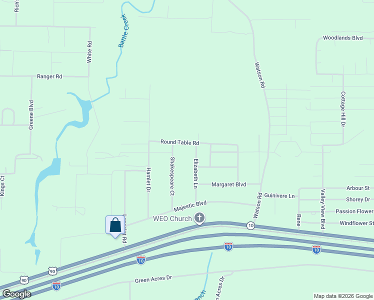 map of restaurants, bars, coffee shops, grocery stores, and more near 465 Round Table Road in DeFuniak Springs