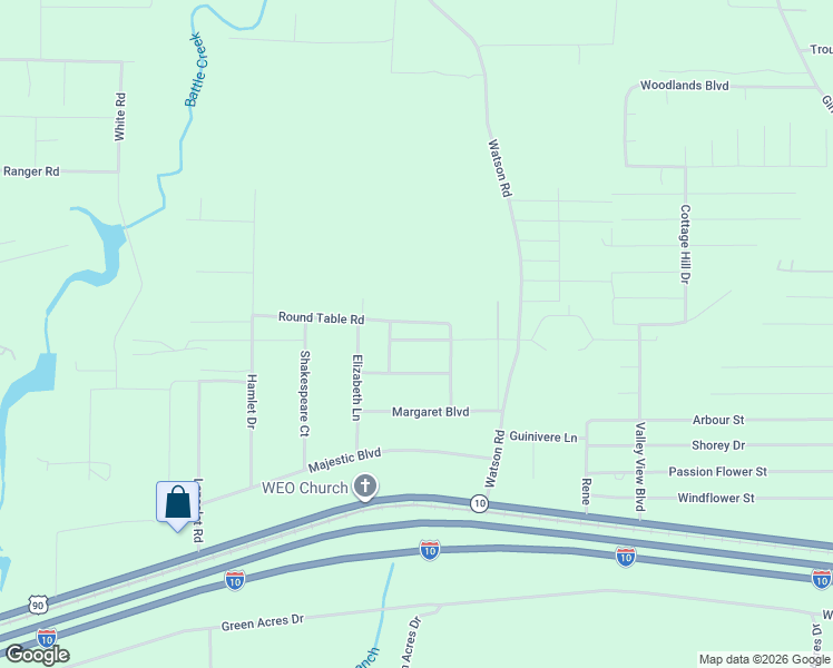map of restaurants, bars, coffee shops, grocery stores, and more near 340 Round Table Road in DeFuniak Springs