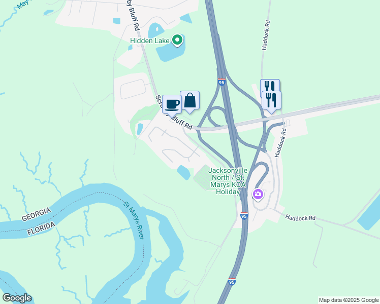 map of restaurants, bars, coffee shops, grocery stores, and more near 100 Pine Bluff Boulevard West in Kingsland