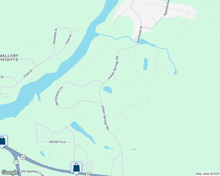 map of restaurants, bars, coffee shops, grocery stores, and more near 2666 Indian Springs Road in Marianna