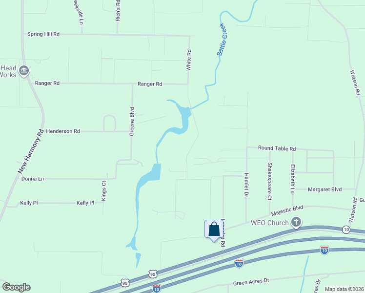map of restaurants, bars, coffee shops, grocery stores, and more near 59 White Road in DeFuniak Springs