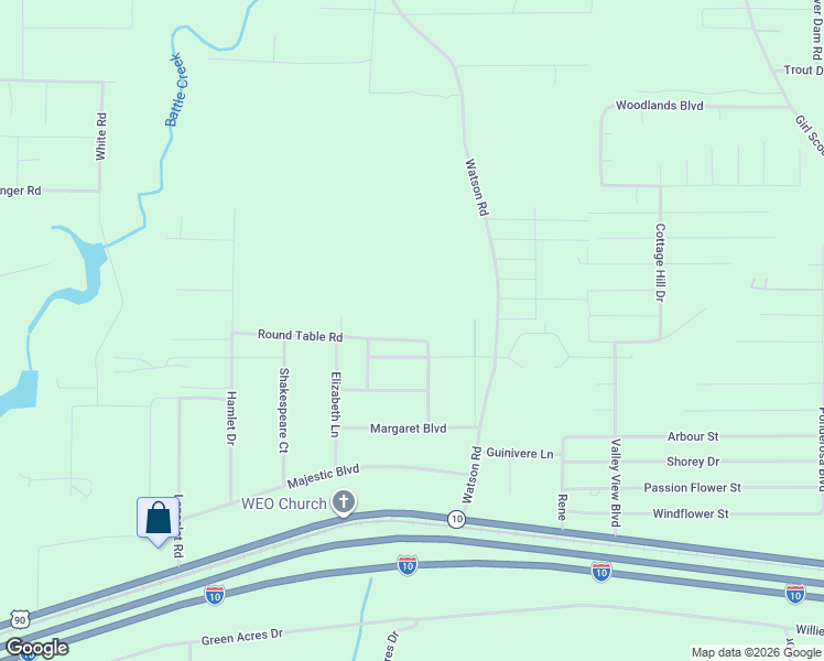 map of restaurants, bars, coffee shops, grocery stores, and more near 340 Round Table Road in DeFuniak Springs