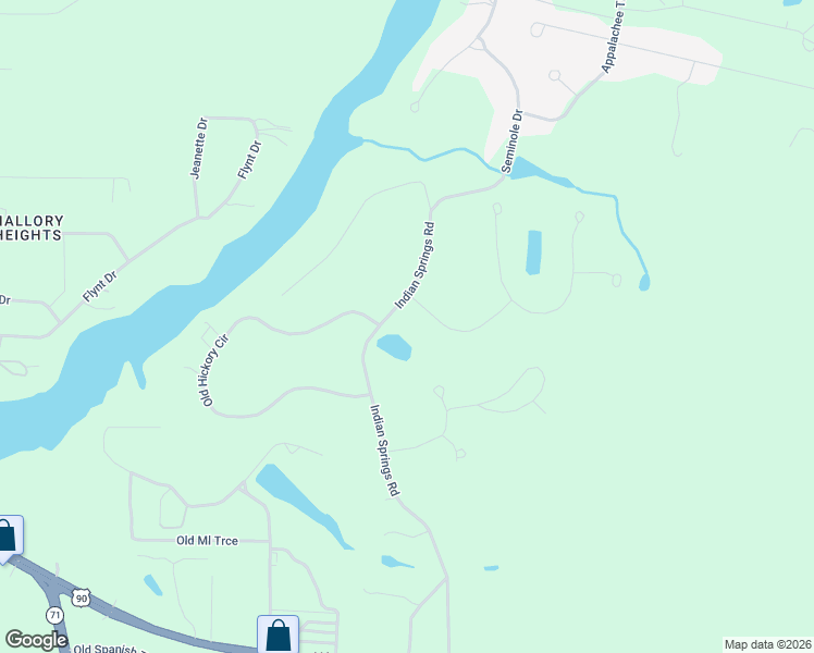 map of restaurants, bars, coffee shops, grocery stores, and more near 2666 Indian Springs Road in Marianna