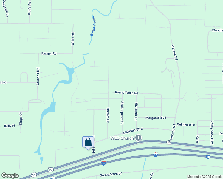 map of restaurants, bars, coffee shops, grocery stores, and more near 636 Round Table Road in DeFuniak Springs