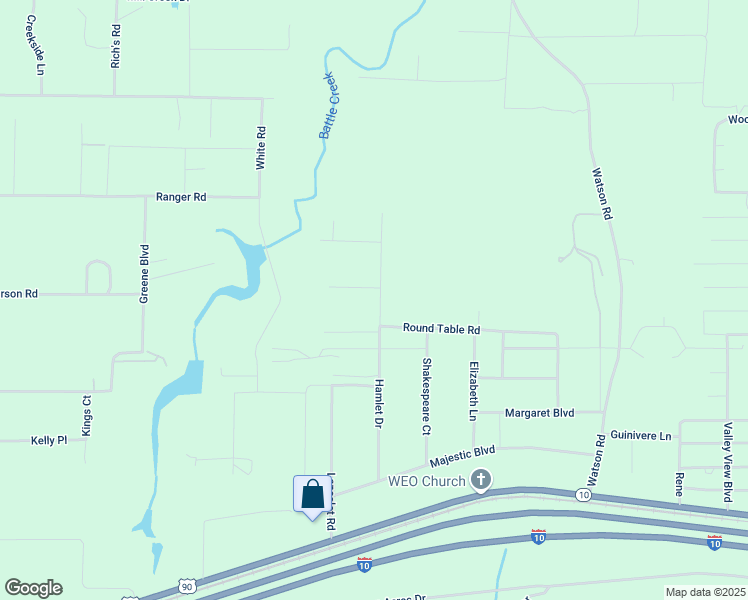 map of restaurants, bars, coffee shops, grocery stores, and more near 636 Round Table Road in DeFuniak Springs