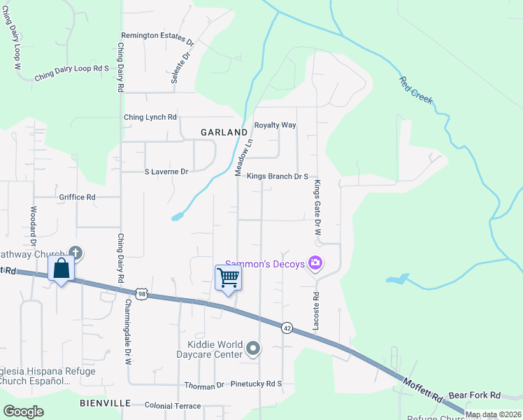 map of restaurants, bars, coffee shops, grocery stores, and more near 3264 Graham Road North in Mobile