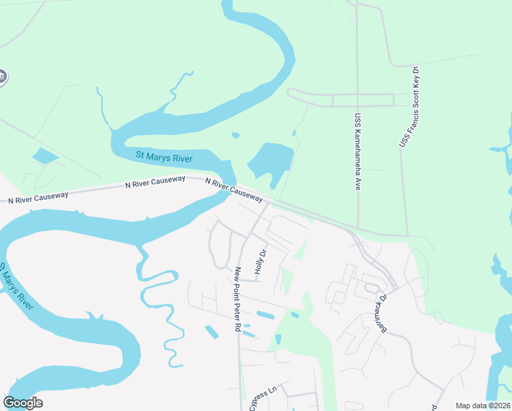 map of restaurants, bars, coffee shops, grocery stores, and more near 40 North River Oaks Court in St. Marys