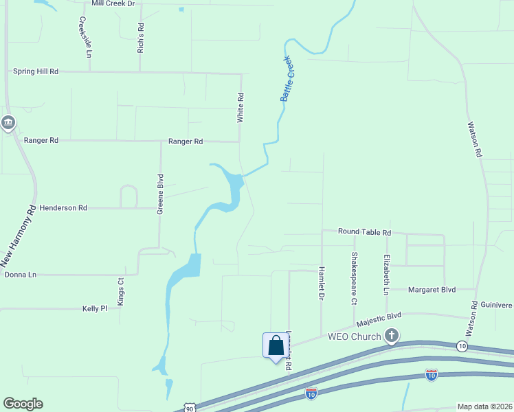 map of restaurants, bars, coffee shops, grocery stores, and more near 169 White Road in DeFuniak Springs