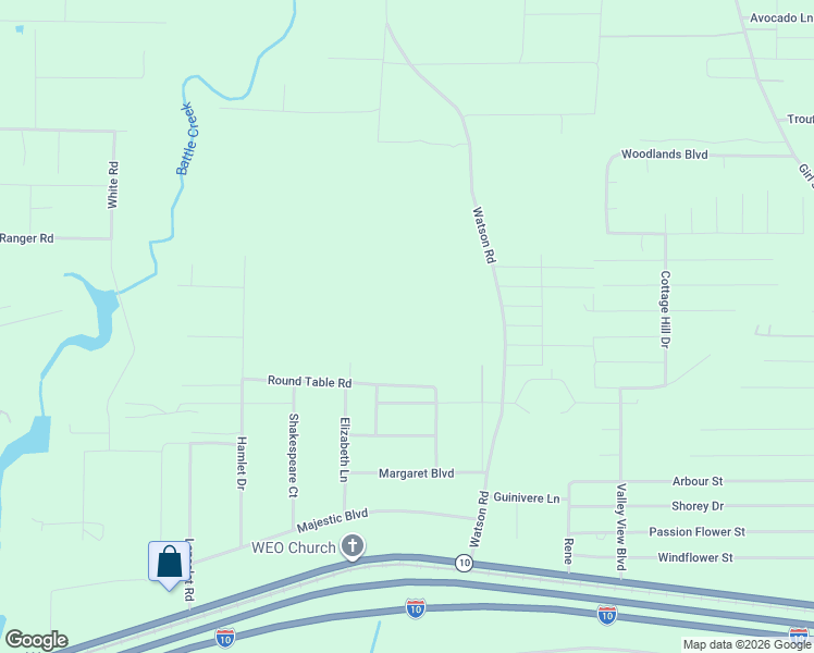 map of restaurants, bars, coffee shops, grocery stores, and more near 340 Round Table Road in DeFuniak Springs