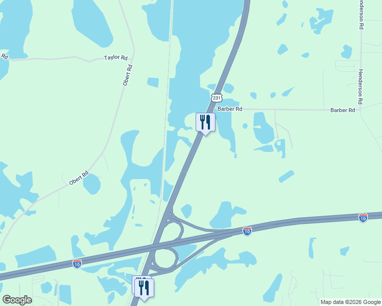 map of restaurants, bars, coffee shops, grocery stores, and more near 2597 U.S. 231 in Cottondale