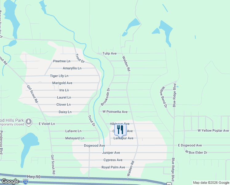 map of restaurants, bars, coffee shops, grocery stores, and more near 62 Hyacinth Avenue in DeFuniak Springs