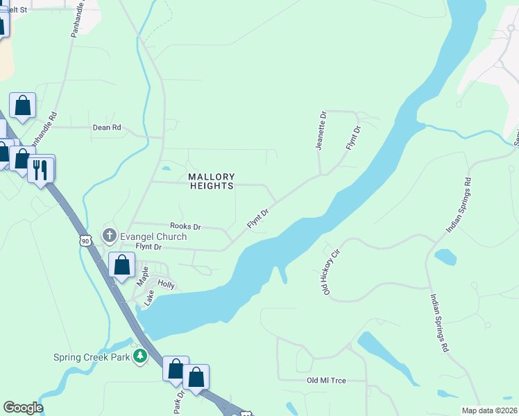 map of restaurants, bars, coffee shops, grocery stores, and more near 4908 Davis Drive in Marianna