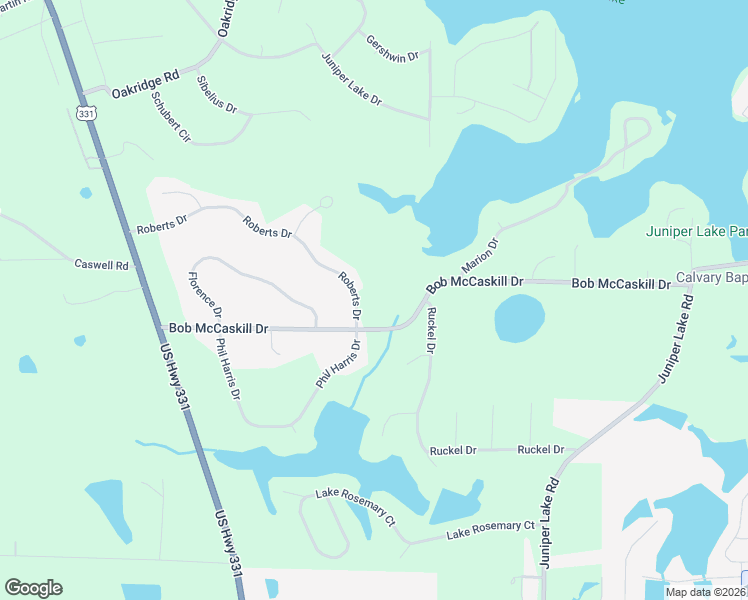 map of restaurants, bars, coffee shops, grocery stores, and more near 695 Roberts Drive in DeFuniak Springs
