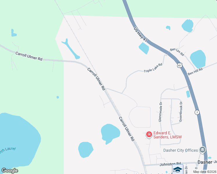 map of restaurants, bars, coffee shops, grocery stores, and more near 3415 Triple Lake Drive in Valdosta